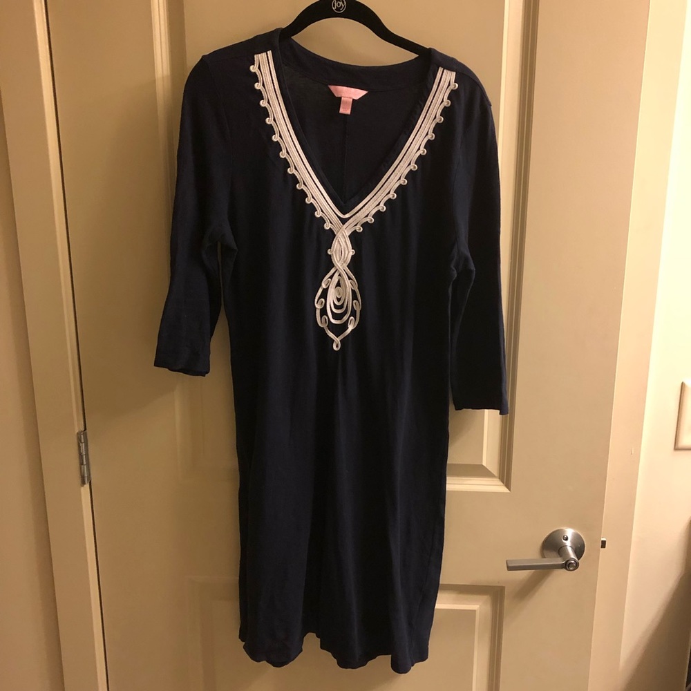 Lilly Pulitzer Navy Dress EUC SZ L